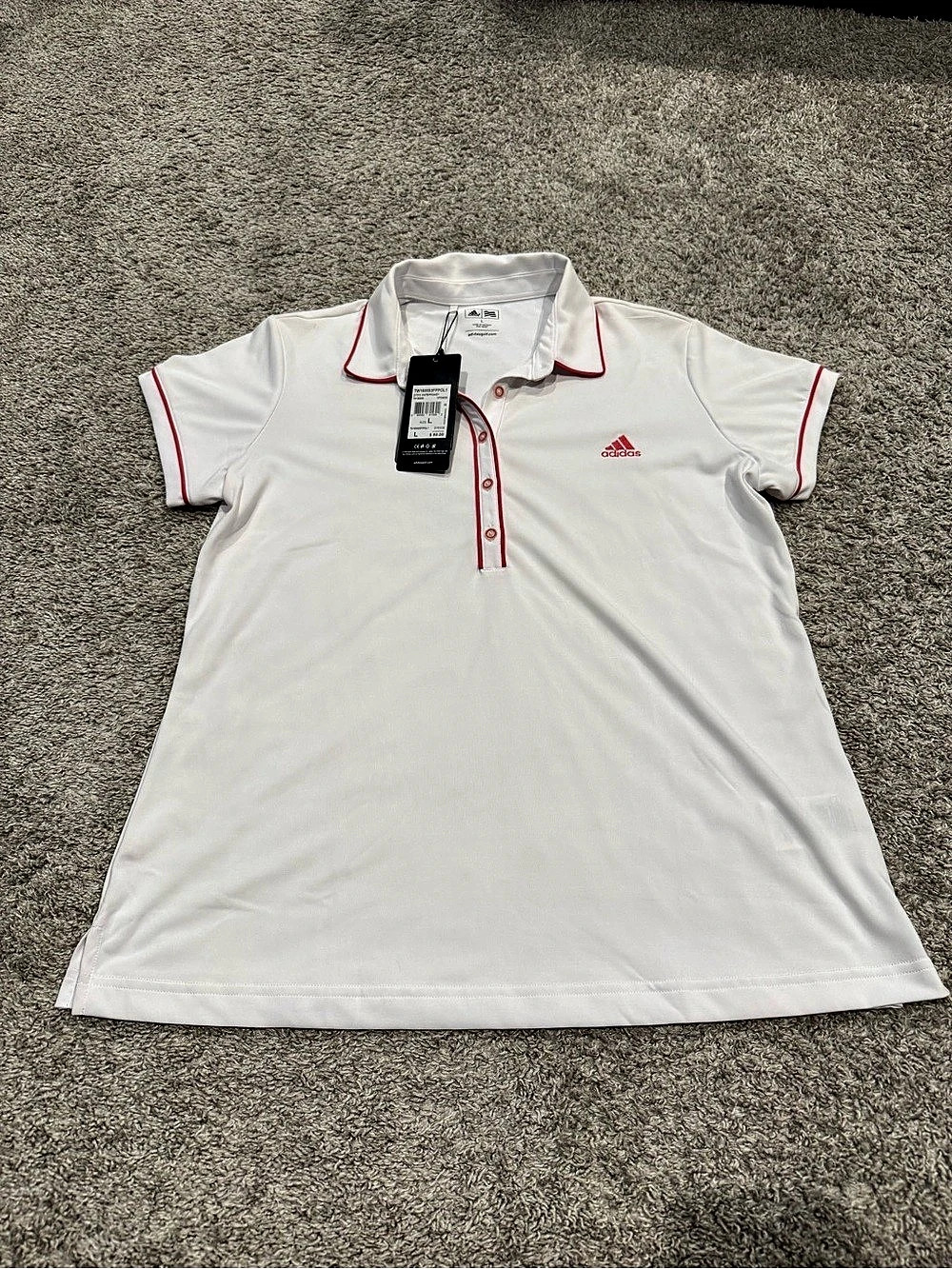 adidas Golf Polo White Size Large NWT